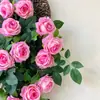 Revestimiento de pared de enredadera de rosas artificiales de alta gama y realista, adecuado para decorar paredes de sala de estar, con follaje y enredaderas de flores artificiales, incluyendo plantas colgantes