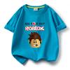 ROBLOX estampa de desenho animado roupas infantis fornecimento transfronteiriço de camisetas infantis de algodão puro manga curta atacado