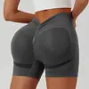 Shorts Esportivos de Yoga Europeus e Americanos Sem Costura Transfronteiriços, Calças Esportivas Levanta Bumbum Cor de Pêssego, Shorts Fitness com Controle de Barriga, Shorts de Três Quartos para Mulheres