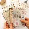 Coreia do Sul diário criativo adesivos decorativos papel retro carimbo postal carimbo etiqueta adesivos 6 folhas