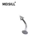 Meier Acero Inoxidable Forma de T Fondo Plano Varilla Curva Punta de Uña Labio Cono Afilado Hélice de Oreja Perforación Corporal Anillo de Labio con Varilla Curva Joyería Más Vendida