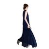 Traje de dos piezas, Elegante 2025 Reductor de edad, Versátil, Cómodo y de Alta Calidad Vestido Azul Oscuro con Empalme de Malla