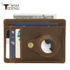 Funda Localizador de Manzana con Rastreador RFID de Cuero de Toro Cuero Genuino airtag Estuche para Tarjetas Estuche para Tarjetas Cartera de Piel de Vaca