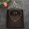 Exquisita y Super de Hadas Corona de Novia, Collar y Pendientes Conjunto para Fiesta de 18 Cumpleaños Vestido de Noche, Dulces Accesorios de Princesa