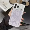 Adequado para Capa de Celular Padrão Renda Diamante para Apple 17Promax, Capa Protetora de Alto Padrão com Pó de Glitter para Iphone16 15