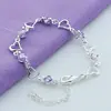 Joyería de Comercio Exterior Chapado en Cobre Plata 925 Moda Europea y Americana Pulsera Flor de Amatista Temu Xiyin Tk Venta Caliente