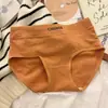 Calcinhas de Algodão Puro para Meninas, Algodão Antibacteriano na Virilha para Mulheres, Cuecas Simples Respiráveis de Cor Sólida Sem Costura de Cintura Média para Todas as Estações