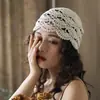 Sombrero de Ganchillo Calado de Moda Coreana Versátil para Mujer, Delgado para Cubrir Canas, Moda de Verano para Primavera y Otoño