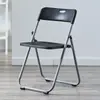 Silla plegable para uso doméstico, con respaldo, adecuada para dormitorios, silla simple para computadora, silla para reuniones y capacitación, silla para exteriores, silla de plástico portátil