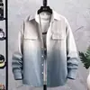 Camisa con Degradado de Estilo Americano Nueva para Otoño 2026 para Hombre, Chaqueta Casual Holgada de Moda, Camisa Versátil y Elegante