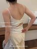Lindo Top Costas Peça Única Almofada Peito Camisola Colete Feminino Alça Fina Base Interna Fina Colete Feminino Bojo Fixo