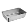 Bandeja para Arena de Gato de Acero Inoxidable Cuidadosamente Seleccionada, Inodoro para Gato Abierto Antisalpicaduras, Tina de Baño para Mascotas, Bandeja para Arena de Gato Extra Grande