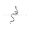Jiangtitanium F136 Clavo de Hueso de Oreja de Titanio Forma de Serpiente Incrustado Circonita Transfronterizo G23 Cuerpo de Aleación de Titanio Joyería para Piercing Clavo de Oreja