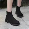 Botas Martin cortas de terciopelo mate tacón medio tacón grueso para mujer botas casuales 33-43 Botas de comercio exterior Amazon
