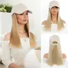 Peluca para mujer gorra blanca con visera tendencia cara de Joker natural aumento de temperamento cabello largo y lacio fabricantes mayoreo