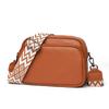 Bolso Pequeño Cuadrado Popular de Cuero Genuino Transfronterizo, Estilo Retro Europeo y Americano, Bolso Versátil de Hombro y Cruzado, Color Sólido Simple, Patrón Granulado, Piel de Vaca de Primera Capa