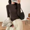 Camiseta de manga larga ajustada para mujer con cuello mao pequeño, estilo coreano, Otoño 2026, Capa base para el trabajo, Nuevo top de moda