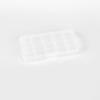 Hebilla de una pieza con tapa para fijar caja de almacenamiento de 10 compartimentos, caja de partición de tornillo de anzuelo de cuentas, caja de embalaje transparente con parche de uñas