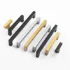 Manijas cuadradas de tubo de acero inoxidable para gabinetes, armarios y muebles; manijas de puerta, tiradores de cajón; disponible en negro, dorado, acabado cepillado y varios colores; al por mayor
