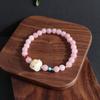 Nueva pulsera china que combina con todo, pulsera de cristal de flor de melocotón de litio púrpura, gato de la suerte, turquesa, TikTok Live Blast