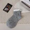Calcetines florales para mujer, calcetines de algodón para otoño antiolor y antipelusa de media pantorrilla, calcetines cortos transpirables y absorbentes de sudor para verano sin costuras