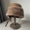 Chapéu de pescador de pelúcia camurça com proteção de orelha espessa feminino outono inverno multiuso proteção contra frio chapéu Lei Feng cobertura de cabeça chapéu mongol
