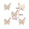 Nuevo Colgante de Mariposa con Incrustaciones de Diamantes Dorados Aleación KC para Pulsera, Llavero, Collar, Pendiente Decoración Colgante W686