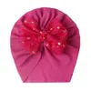 Ins Temporada Europea y Americana Hilo Nuevo Adorno para la Cabeza de Bebé Gorro con Lazo para Niños Gorro Baotou Gorro de Bebé India