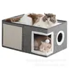 Casa Plegable y Almacenable para Gatos Mascotas, Casa Multifuncional de Sisal para Gatos, Casa de Lujo Cerrada de Doble Capa para Gatos, Suministrada Directamente por el Fabricante