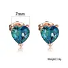 Pendientes pendientes oro rosa Esmeralda Roja piedra turmalina amor pendientes de piedra joyería europea y americana una generación de cabello