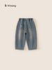 Bangxuan Roupas Infantis Inverno Novo Calças Infantis Calças Quentes Forradas com Fleece Engrossadas Calças Retas para Bebê Menina Jeans para Meninas