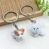 Llavero de Animal Corgi Lindo de Dibujos Animados 3D con Terciopelo de Resina, Accesorios DIY para Teléfono Móvil, Materiales y Piezas de Colgante Pequeño