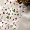 Nuevo Árbol de Navidad Colorido Hombre de Nieve Manicura de Navidad Pegatinas de Alto Valor Guirnalda Estampado en Caliente Copo de Nieve Lazo Decorativos para Uñas