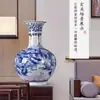 Jarrón de Porcelana Azul y Blanco Pintado a Mano Jingdezhen Estilo Chino Pintura de Paisaje Cerámica Jarrón Pequeño Arreglo Floral Chino Decoración para el Hogar Nuevo