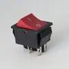 Fornecedor do Fabricante Interruptor Kcd4 em Forma de Barco com Luz, Interruptor Basculante de 4 Pinos e 2 Posições, Interruptor de Botão Liga/Desliga, 25X31mm