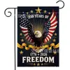 Bandeira de Jardim Cruzada para o Novo Dia da Independência, Bandeira com Listras e Águia Americana, Decoração Externa, Bandeira de Jardim Dupla Face em Linho