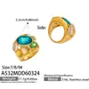 Anillo de Cristal con Piedra Ojo de Gato Estilo Medieval, Acero Inoxidable Chapado en Oro de 18 Quilates, Diseño Exquisito de Nicho, Anillo Elegante para Mujeres