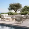 Sofá de Exterior Nórdico Cadeira de Rattan Varanda Exterior Villa Jardim Terraço Pousada Móveis de Teca Lazer ao Ar Livre