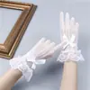 Guantes de Malla para Mujer de Primavera y Verano con Adorno de Encaje de Lazo Elástico, Guantes Nupciales Sexys para Actuaciones de Baile y Etiqueta
