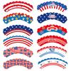 Nuevos suministros para fiestas transfronterizas del Día de la Independencia de Estados Unidos de Amazon, decoraciones para pasteles con borde enchufable para hornear