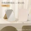 Espejo de Maquillaje Plegable de Cuero PU Portátil Espejo de Princesa para Dormitorio de Estudiante Espejo de Tocador de Escritorio Modelo de Alta Gama con Patrón de Cocodrilo