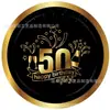 Mm119 30º, 40º, 50º Cumpleaños Negro Dorado Vajilla Festiva para 8 Personas Juego de 4 Piezas Platos de Papel, Servilletas de Papel, Vasos de Papel