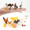 Mesa de arena de escritorio para niños Granja modelo de animales pequeños vaca oveja conejo perro pollo pato ganso estático sólido adornos