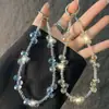Cadena de Cristal de Lujo y Gama Alta para Teléfono Móvil, Cadena de Mano Tejida a Mano, Cadena Colgante para Funda de Teléfono Móvil, Correa, Colgante para Bolso, Antiperdida