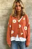 Nuevo Cárdigan de Punto con Bordado de Margarita para Mujer, Estilo Perezoso, Otoño/Invierno 2026 Europeo y Americano, Chaqueta Suéter, Transfronterizo Amazon
