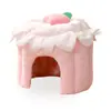 Esconderijo para Hamster Hamster Dourado Ninho Quente de Algodão Porquinho-da-Índia Chinchila Bolo Esconderijo para Animais Pequenos Fofo Ninho Quente de Algodão