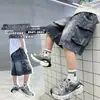 Shorts Jeans de Verão para Meninos 2026 Novo Estilo Roupa Infantil Versão Coreana Fresco e Estiloso Roupa de Trabalho Versátil Calça de Cinco Pontos Calça de Comprimento Médio