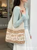 Bolsa de punto hueco de venta caliente transfronteriza con diseño de malla, bolsa tejida, bolsa de playa de verano, bolsa tote de gran capacidad para mujer
