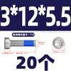 Tornillos de Acero Inoxidable 304 de Cabeza Baja Antiaflojamiento y Antichoque para Pegamento, Cabeza Delgada, Pegamento Azul Interno Torx M2M3-M8