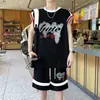 Chegada Nova de Verão Conjunto de Colete Sem Manga Masculino Tamanho Grande Marca da Moda Versátil Solto Estudante Bonito Casual Esportivo Conjunto de Duas Peças